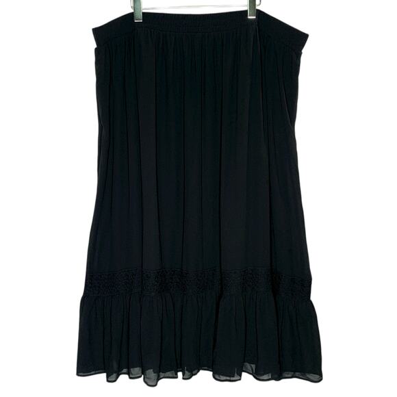 Torrid 5X NEW Plus Size Maxi Skirt Black Set In Lace Detail Whimsygoth Flowy - Picture 3 of 10